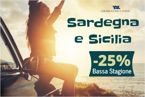 Immagine di 25% di sconto per Sardegna e Sicilia se viaggi in auto o moto
